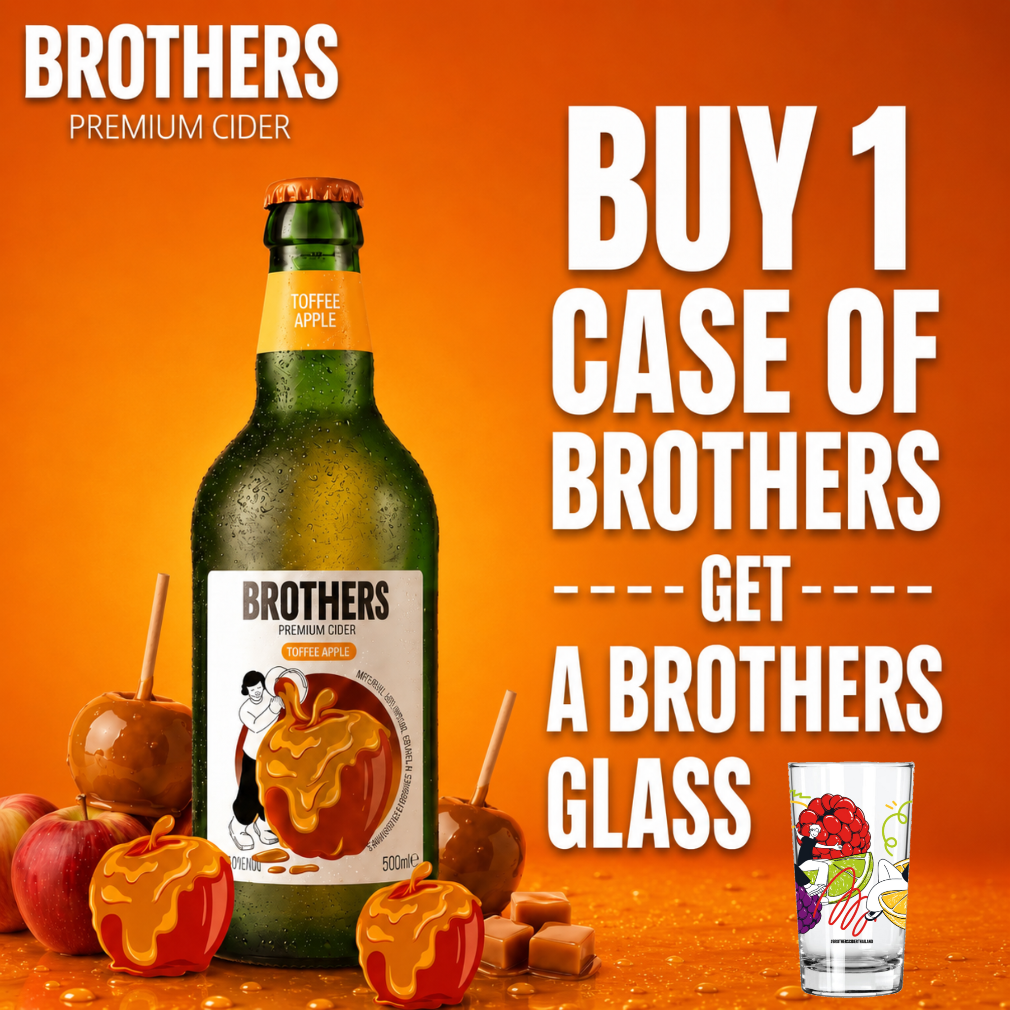 Brothers Toffee Apple English Cider Bottle 12x500ml 4.0% | TIME2DRINK